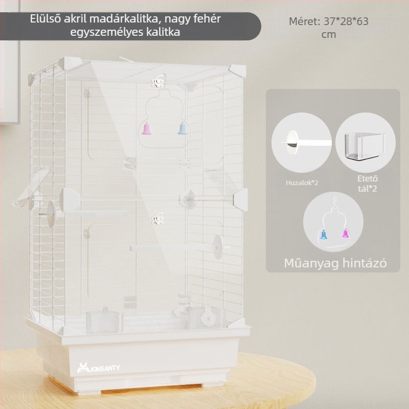 Papagáj ketrec – Nagy kültéri, átlátszó fém ketrec vécétálcával, alacsony széntartalmú acéldrótból