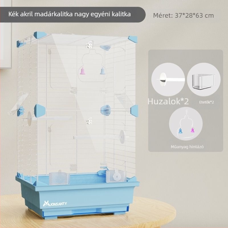 Papagáj ketrec – Nagy kültéri, átlátszó fém ketrec vécétálcával, alacsony széntartalmú acéldrótból