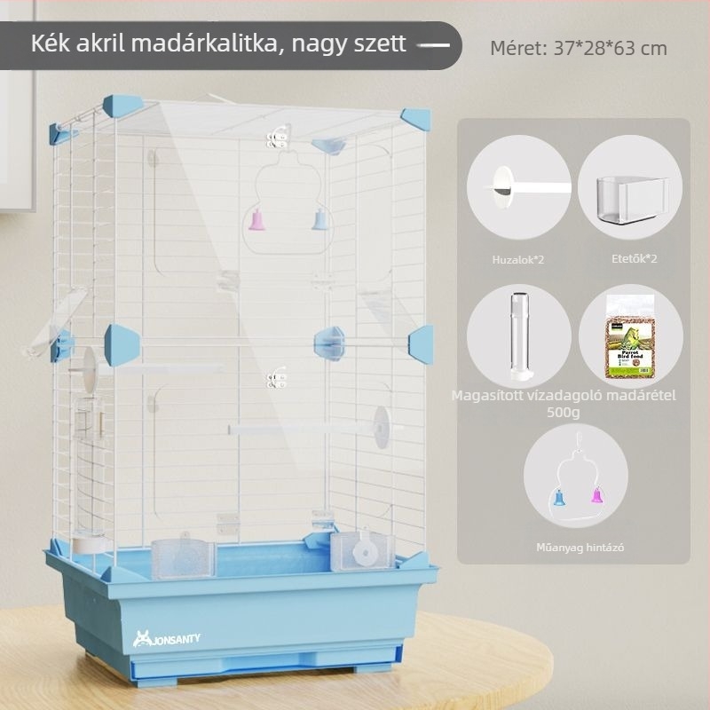 Papagáj ketrec – Nagy kültéri, átlátszó fém ketrec vécétálcával, alacsony széntartalmú acéldrótból