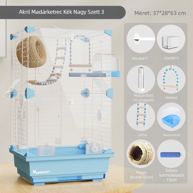 Papagáj ketrec – Nagy kültéri, átlátszó fém ketrec vécétálcával, alacsony széntartalmú acéldrótból