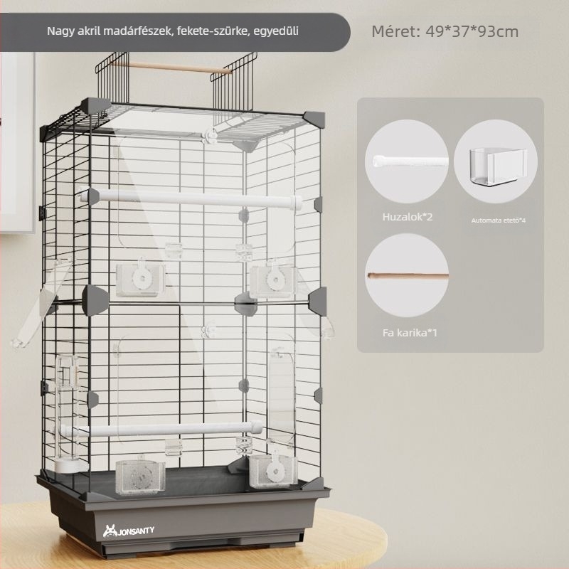 Papagáj ketrec – Nagy kültéri, átlátszó fém ketrec vécétálcával, alacsony széntartalmú acéldrótból