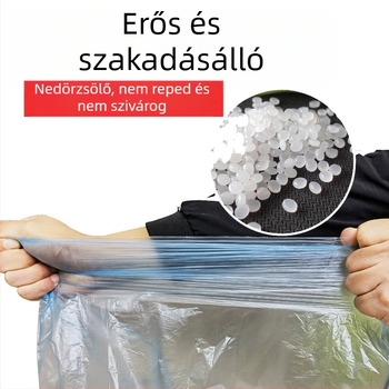 PE szemeteszsákok, vastagítottak, lapos szájú, egyszer használatos, 100 darabos csomag, háztartási használatra