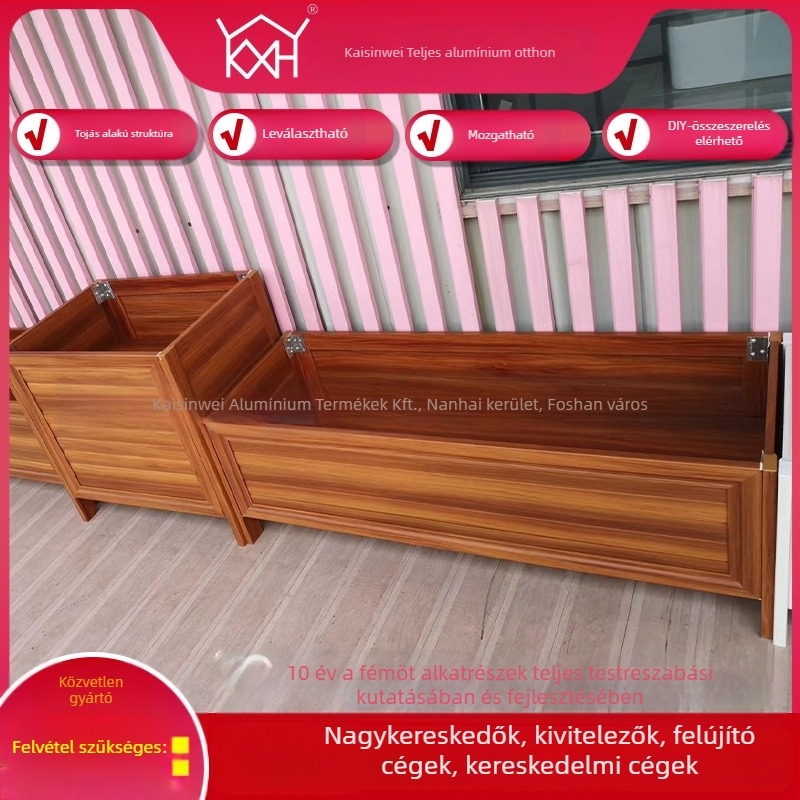 Fali két‑eats virágállvány alumínium ötvözetből, moduláris és levehető, modern minimalista stílus, kínai és skandináv hatások