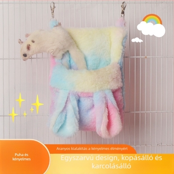 Téli vastag pamut fészek kisállatoknak mesterséges szőrrel bélelt