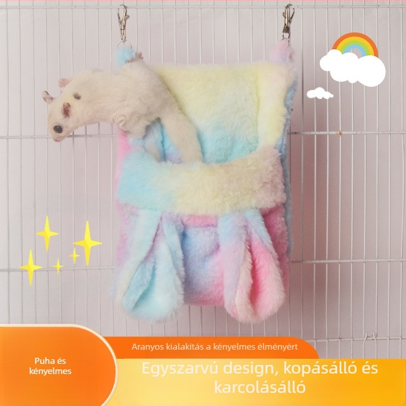 Téli vastag pamut fészek kisállatoknak mesterséges szőrrel bélelt