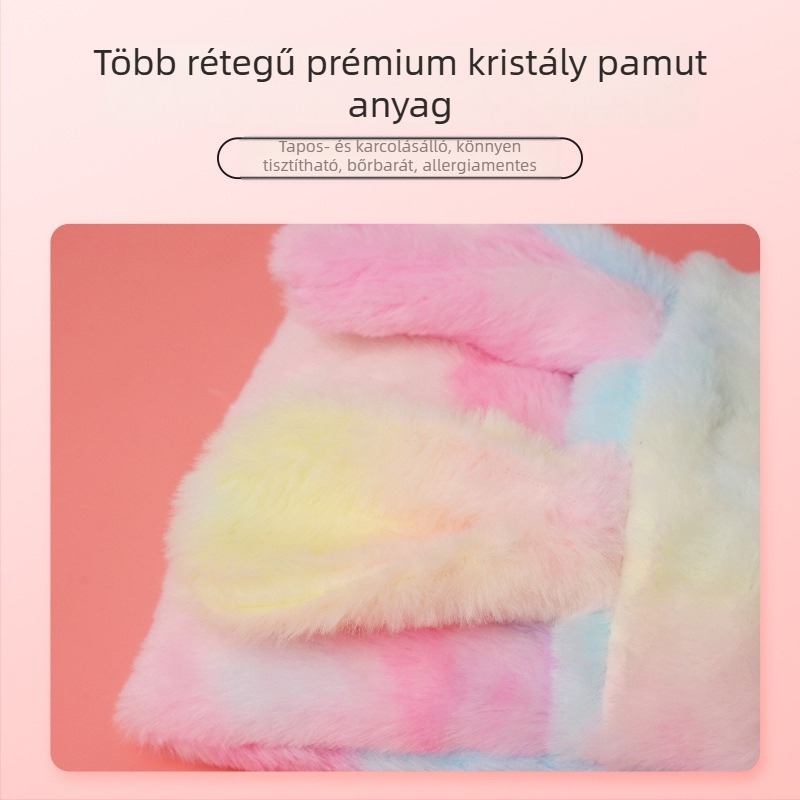 Téli vastag pamut fészek kisállatoknak mesterséges szőrrel bélelt