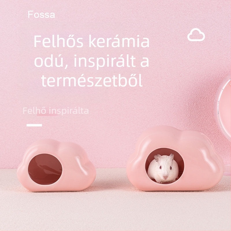 Felhő alakú kerámia hörcsögfészek – hűtéshez és hőelvezetéshez