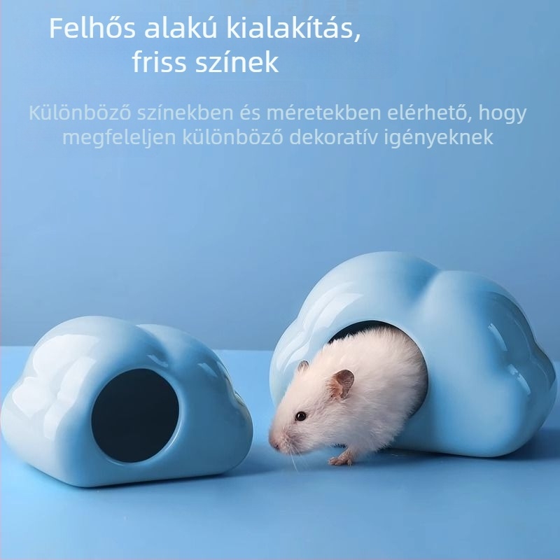 Felhő alakú kerámia hörcsögfészek – hűtéshez és hőelvezetéshez