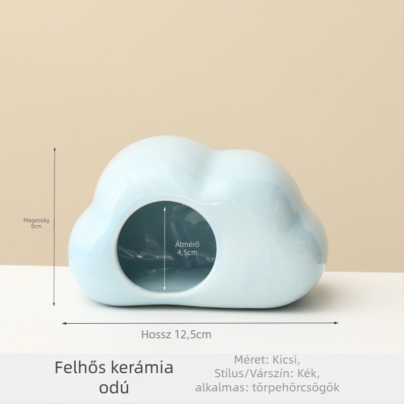 Felhő alakú kerámia hörcsögfészek – hűtéshez és hőelvezetéshez