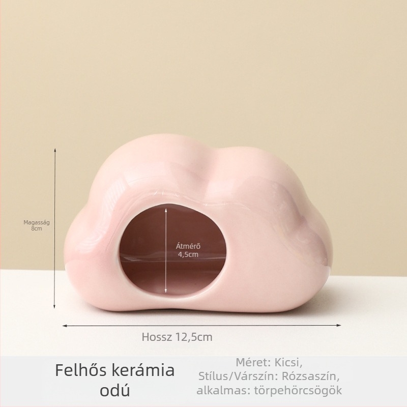 Felhő alakú kerámia hörcsögfészek – hűtéshez és hőelvezetéshez