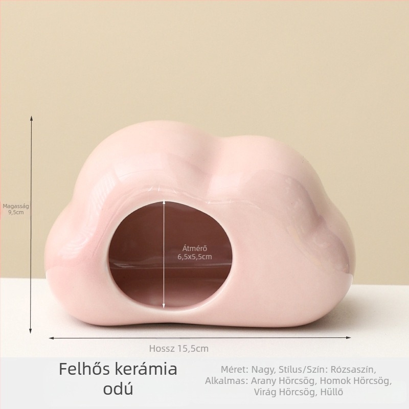 Felhő alakú kerámia hörcsögfészek – hűtéshez és hőelvezetéshez