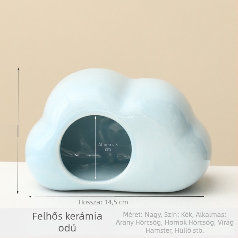 Felhő alakú kerámia hörcsögfészek – hűtéshez és hőelvezetéshez