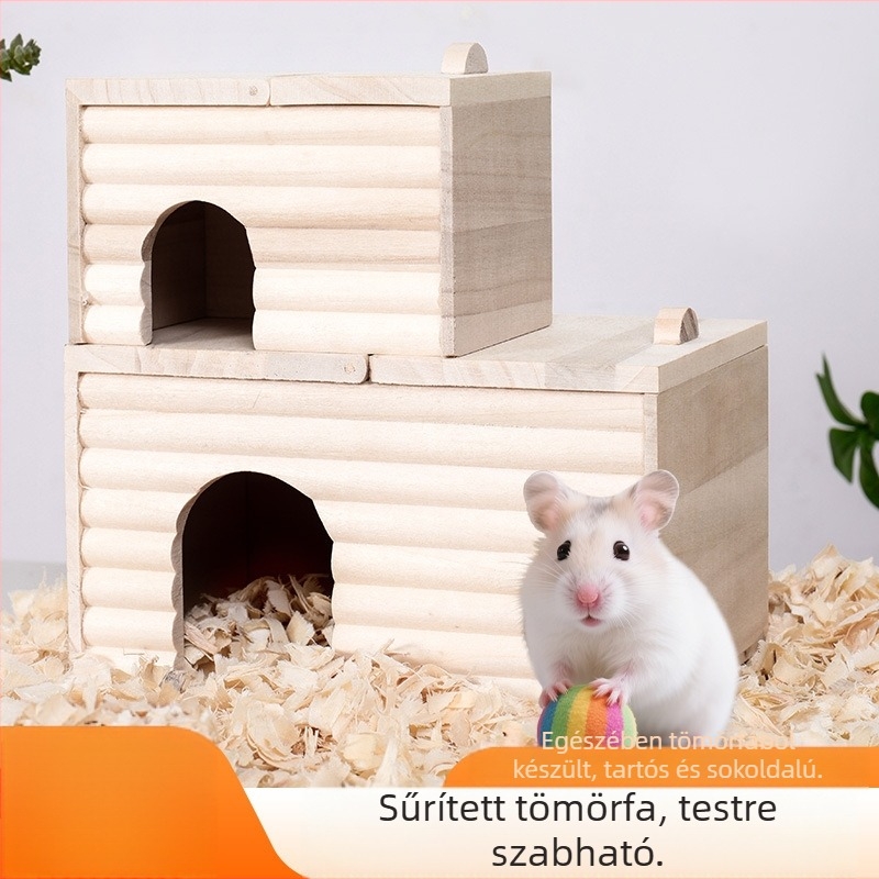 Honghai márkájú tömörfa hörcsög ház, négy évszakos használatra