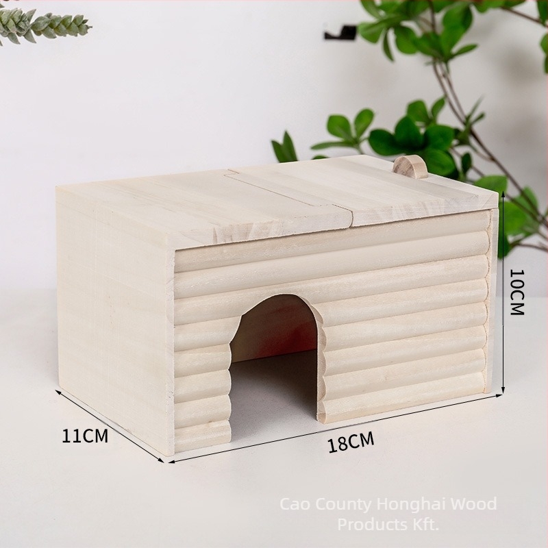 Honghai márkájú tömörfa hörcsög ház, négy évszakos használatra