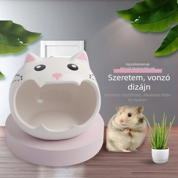 Kerámiából készült hörcsögfészek nyári hűtéshez, nem importált