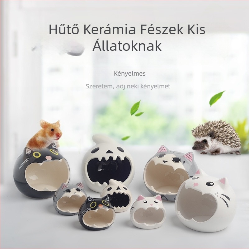 Kerámiából készült hörcsögfészek nyári hűtéshez, nem importált