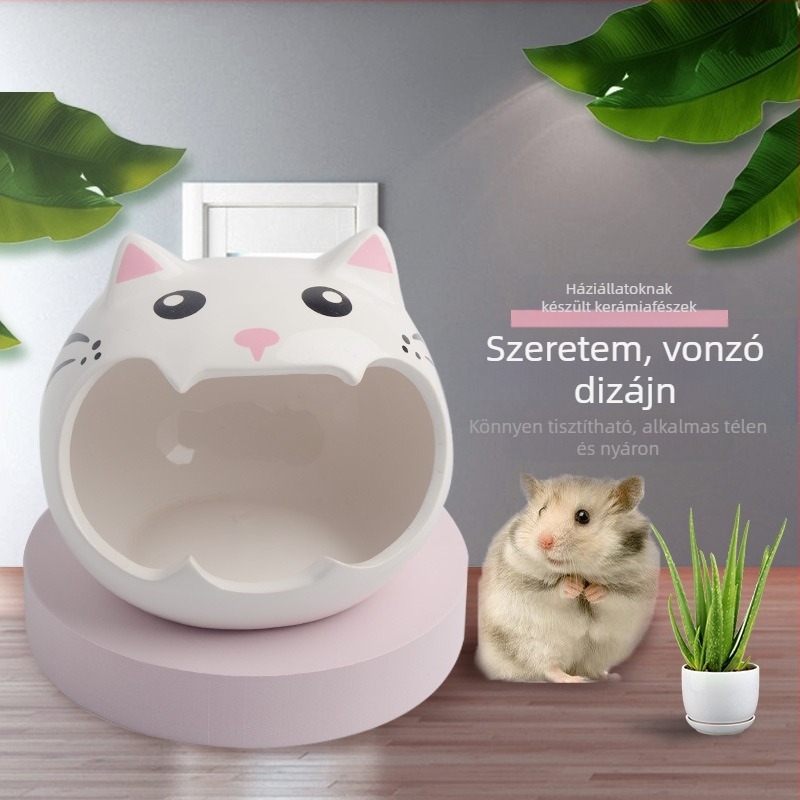 Kerámiából készült hörcsögfészek nyári hűtéshez, nem importált