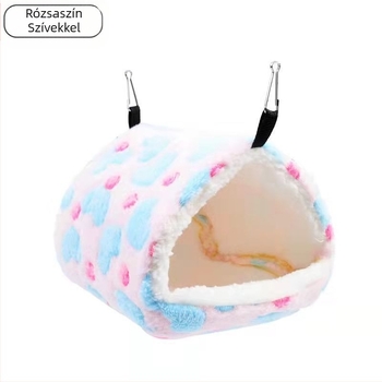 Hörcsög függő fészek dupla rekesz, pamutból készült, meleg és hidegálló.