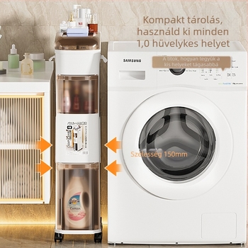 Fürdőszobai tároló szekrény, önálló, fiókos, műanyag, 331-es modell, japán stílus