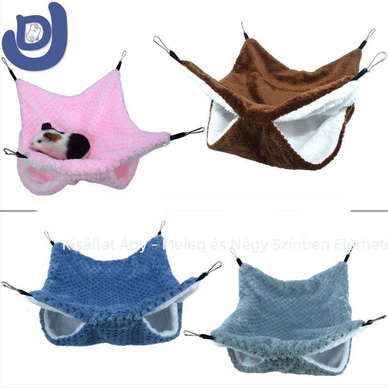 Hörcsög számára dupla rétegű korall velúr függőhám — kisállatok számára, egész évben, télen kényelmes