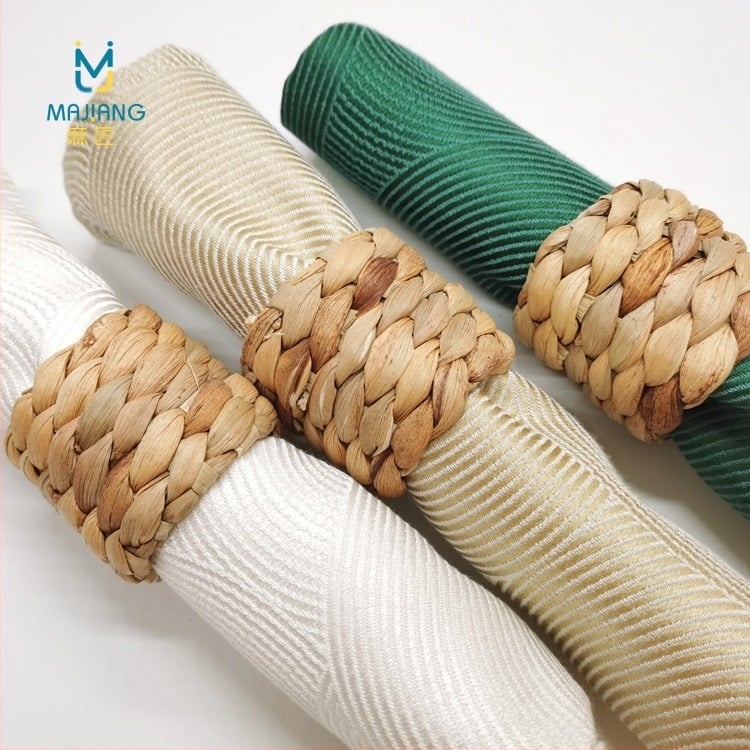 Szalvétagyűrű, kézzel készített Hu Lu fűből, egyszerű stílus, 1 darabos készlet, OPP zacskóban, szállodai asztalhoz