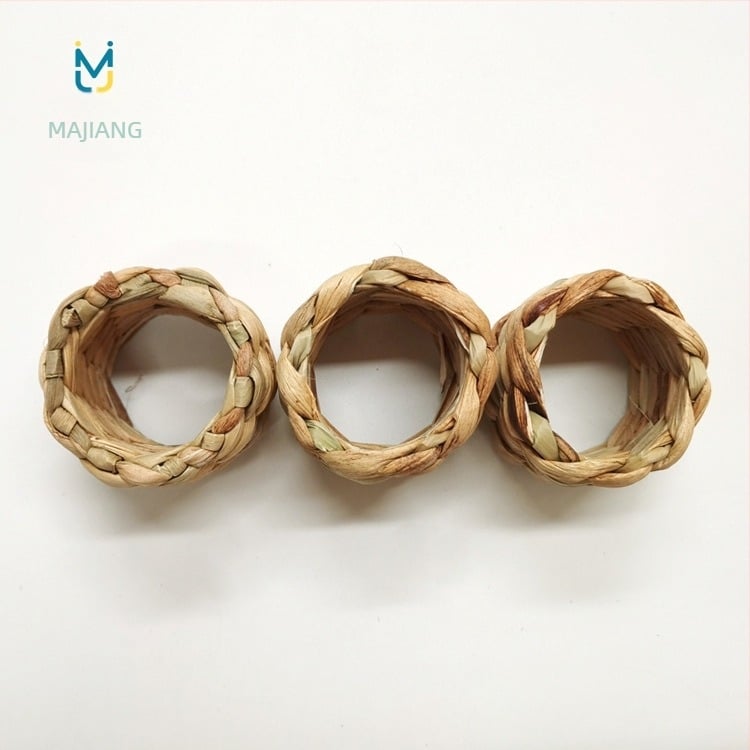 Szalvétagyűrű, kézzel készített Hu Lu fűből, egyszerű stílus, 1 darabos készlet, OPP zacskóban, szállodai asztalhoz