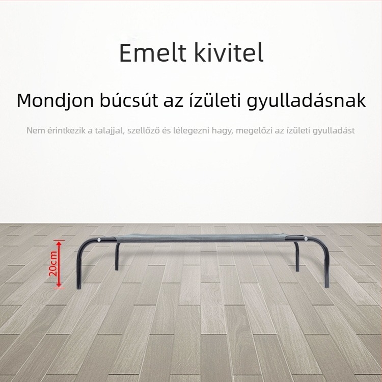 Összecsukható fém kutyaágy, lélegző, hordozható, mosható