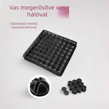 Kisállatkerítéshez készült vas háló panelok: macska ketrec, kutya ketrec, macska vila és tároló polc