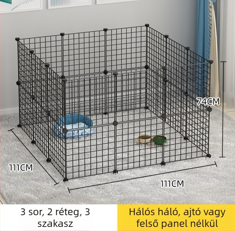 Belső használatra szánt állatkerítés - macskavédett kapu, moduláris kerítés kis- és közepes testű kutyáknak, vasdrót, márka Seven, Importált: Nem