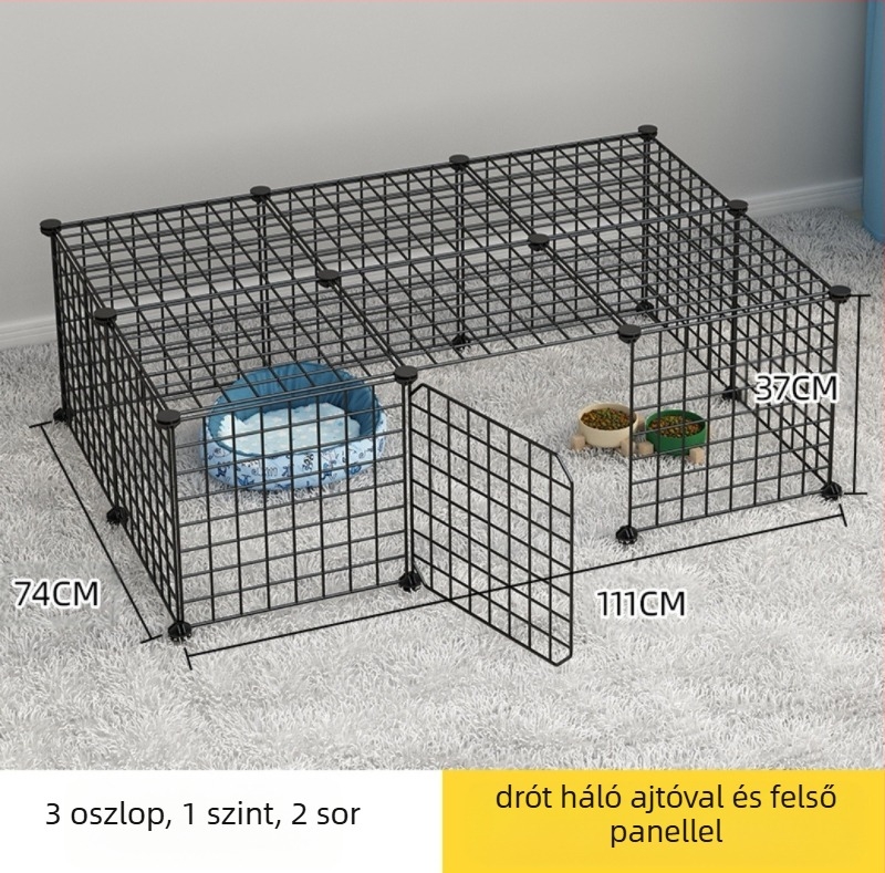 Belső használatra szánt állatkerítés - macskavédett kapu, moduláris kerítés kis- és közepes testű kutyáknak, vasdrót, márka Seven, Importált: Nem