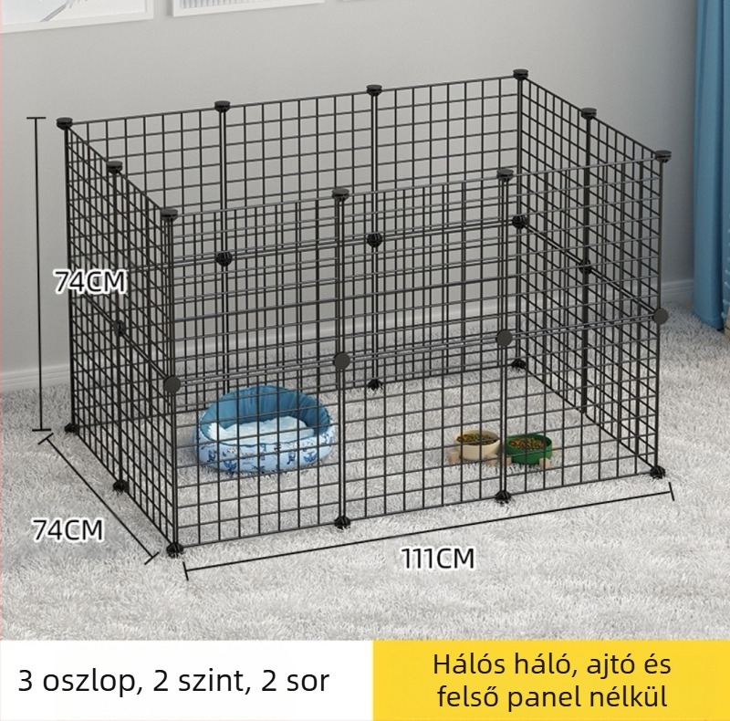 Belső használatra szánt állatkerítés - macskavédett kapu, moduláris kerítés kis- és közepes testű kutyáknak, vasdrót, márka Seven, Importált: Nem