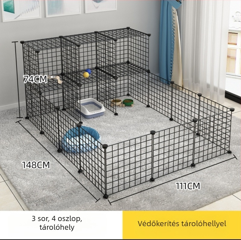 Belső használatra szánt állatkerítés - macskavédett kapu, moduláris kerítés kis- és közepes testű kutyáknak, vasdrót, márka Seven, Importált: Nem