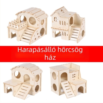 Hamster számára készült fa rejtekhely — minden évszakban használható