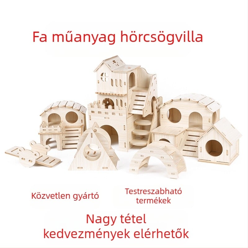 Hamster számára készült fa rejtekhely — minden évszakban használható