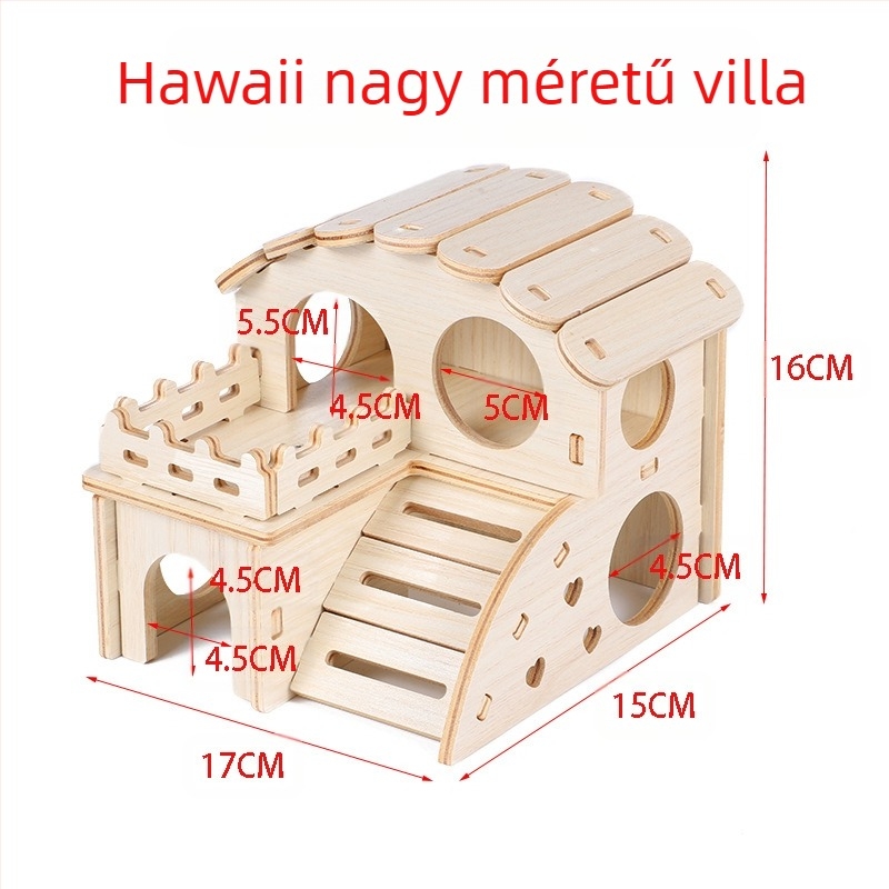 Hamster számára készült fa rejtekhely — minden évszakban használható