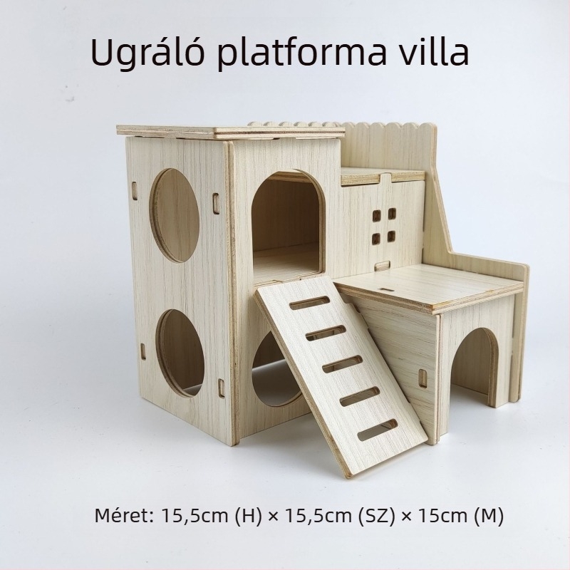 Hamster számára készült fa rejtekhely — minden évszakban használható