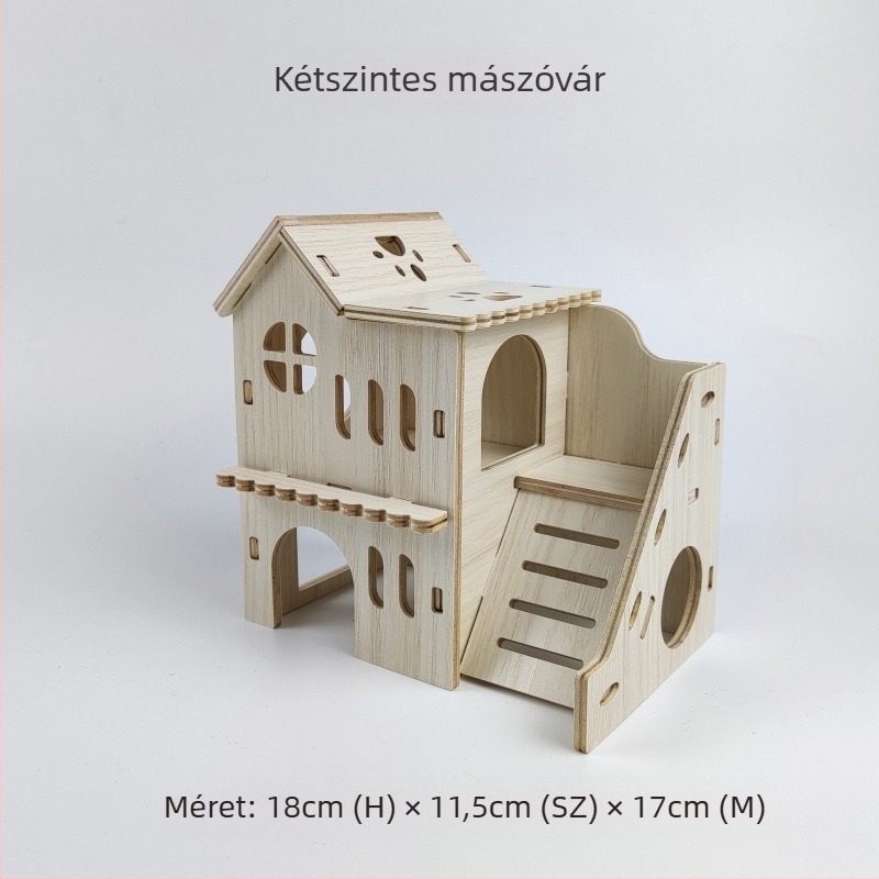 Hamster számára készült fa rejtekhely — minden évszakban használható