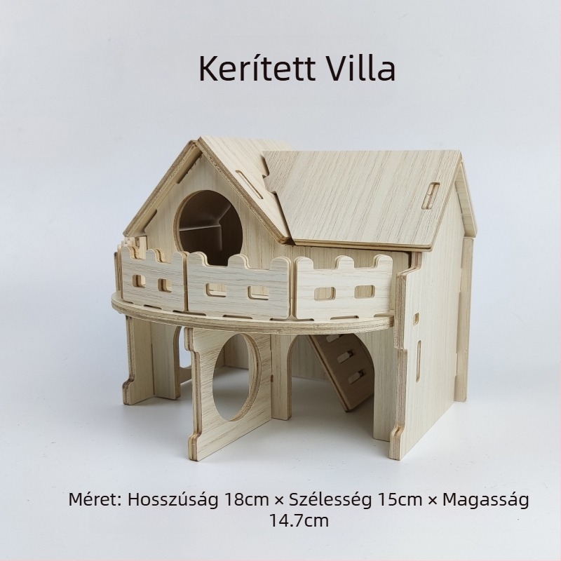 Hamster számára készült fa rejtekhely — minden évszakban használható