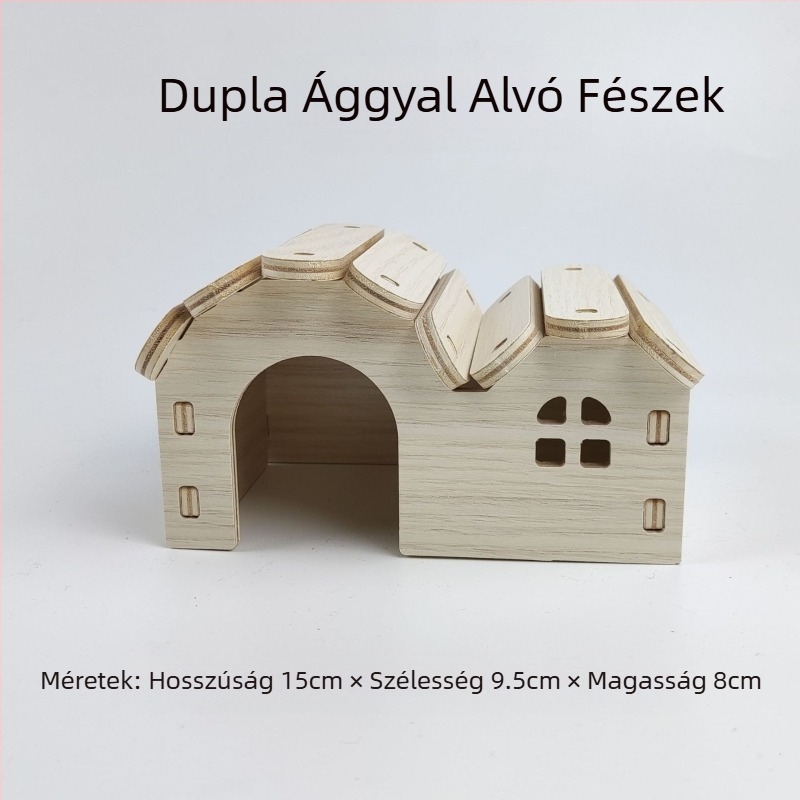 Hamster számára készült fa rejtekhely — minden évszakban használható