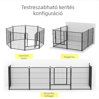 Kültéri kutya-kerítés és beltéri kisállatketrec közepes és nagytestű kutyáknak.