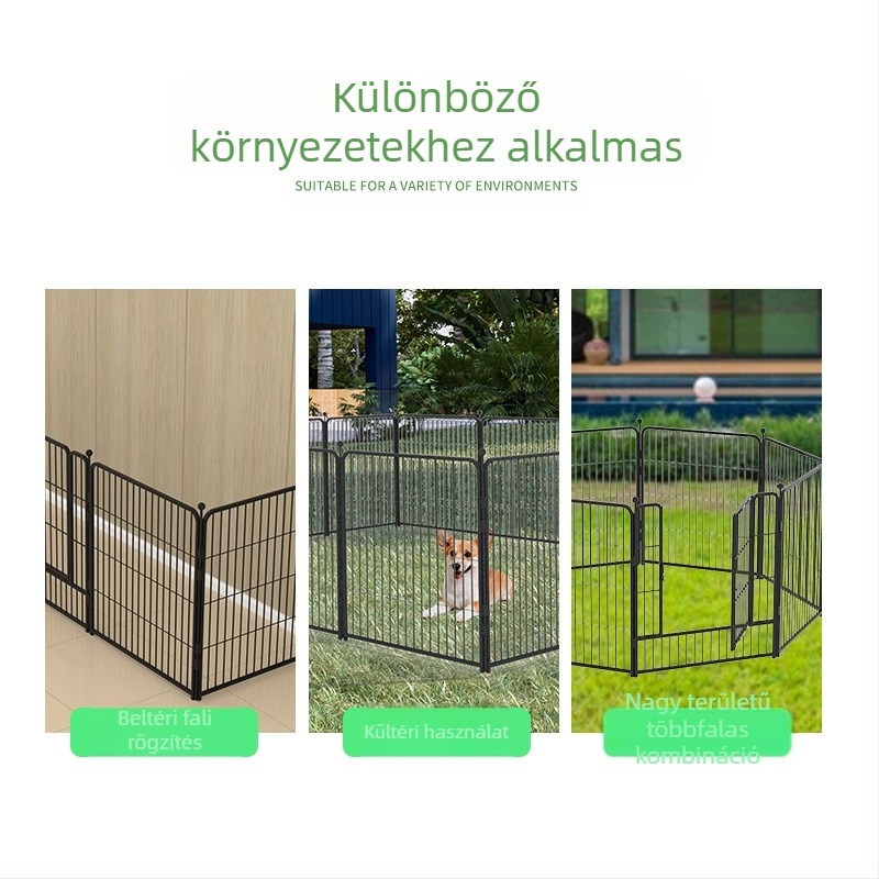 Kültéri kutya-kerítés és beltéri kisállatketrec közepes és nagytestű kutyáknak.