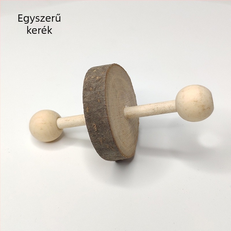 Almafa anyagú háziállat játék csengővel és forgó kerekekkel, harapós játék (Anyag: Almafa; Célközönség: Háziállatok; Import: Nem; Jellemzők: Csengő, forgó kerekek, harapós játék)