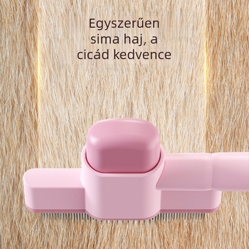 Meow Heart Baby Kisállat-fésű macskák és kutyák számára — rozsdamentes acél, bolha fésű öntisztító tűs fogakkal