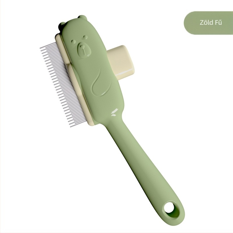 Meow Heart Baby Kisállat-fésű macskák és kutyák számára — rozsdamentes acél, bolha fésű öntisztító tűs fogakkal