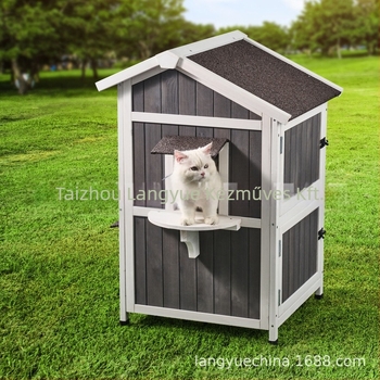 Kültéri kisállatház - macskaház, szétszerelhető és összeszerelhető, márka LANYO, anyag: MDF lemez
