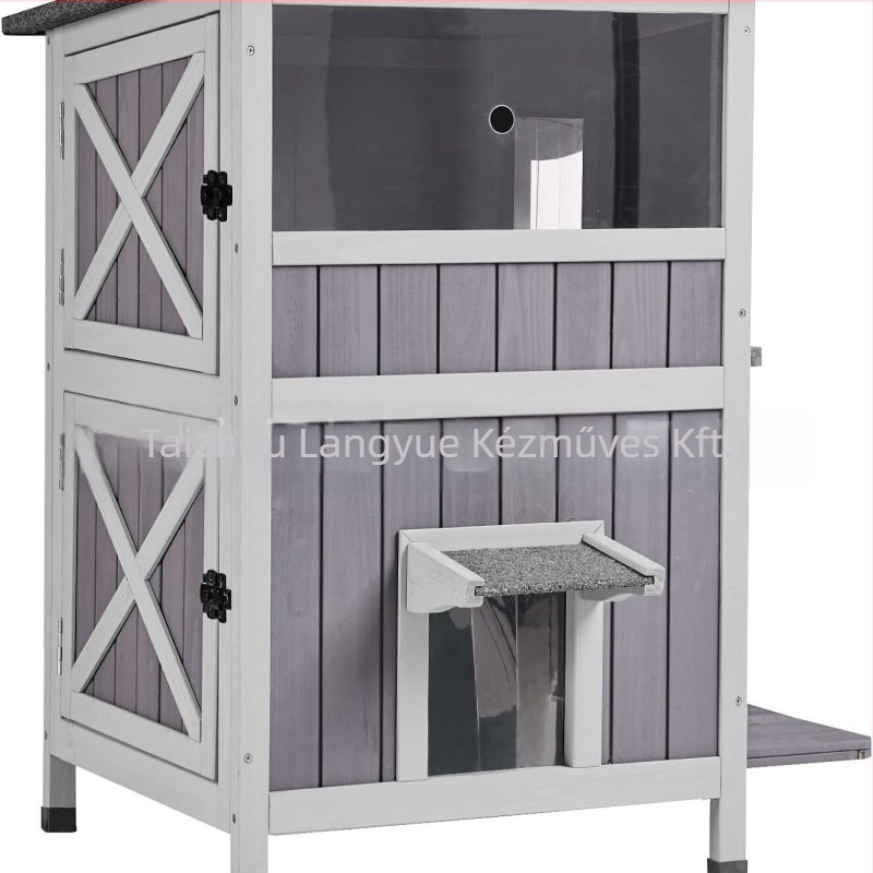 Kültéri kisállatház - macskaház, szétszerelhető és összeszerelhető, márka LANYO, anyag: MDF lemez