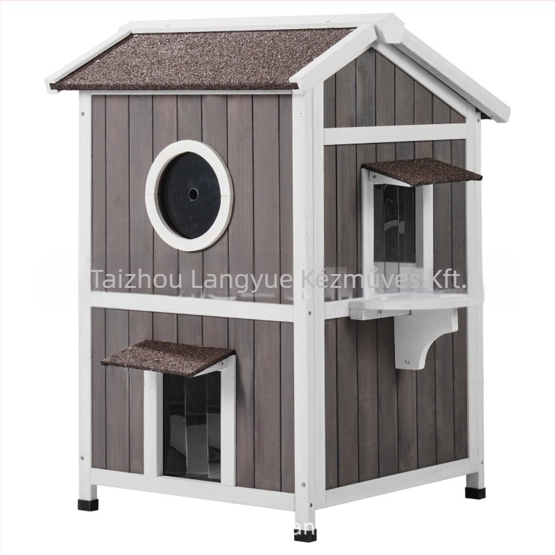 Kültéri kisállatház - macskaház, szétszerelhető és összeszerelhető, márka LANYO, anyag: MDF lemez