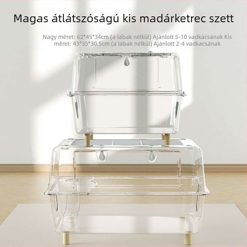 Akril hamsterketrec — átlátszó, beltéri szigetelés, teljes berendezési készlet (Weibi)