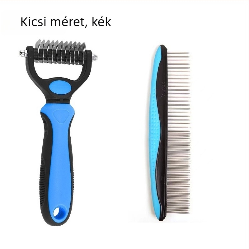 Háziállatok egyenes fésűje macskáknak és kutyáknak — eltávolítja a laza szőrt; anyagok: TRP, műanyag, rozsdamentes acél; márka Domestic