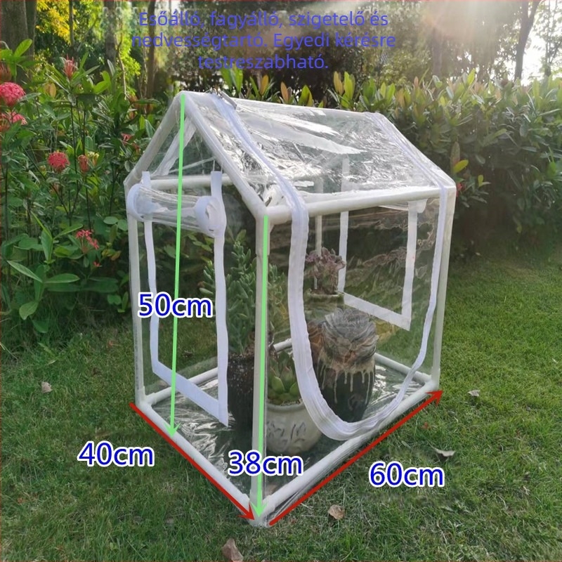 PVC üvegház szukkulensek számára – szigetelés és eső elleni védelem, Mika Flower Room márka, alkalmas kerthez, erkélyhez vagy külső ablakpárkányhoz